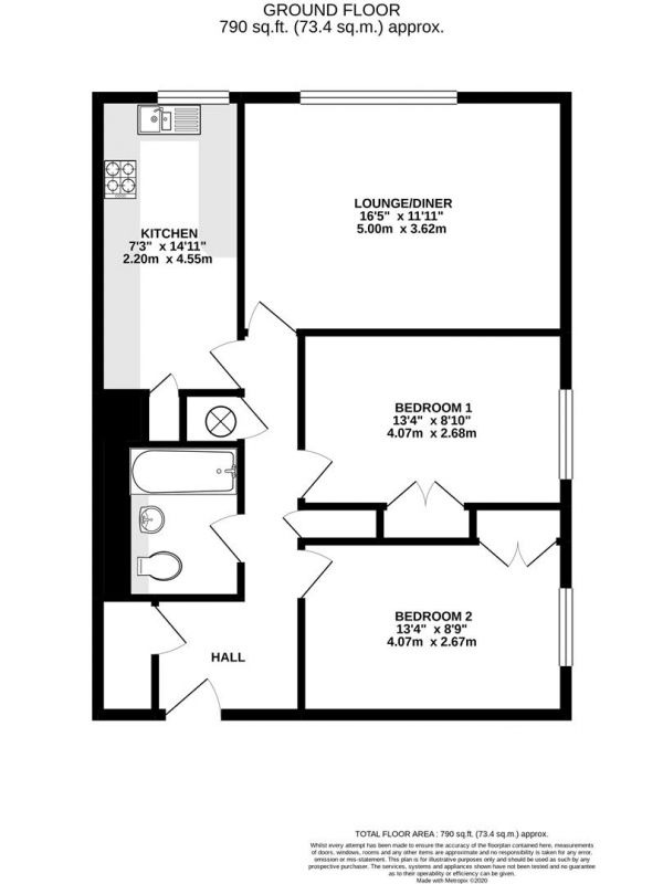 Floor Plan Image for 2 Bedroom Apartment for Sale in Tedder Close, Uxbridge