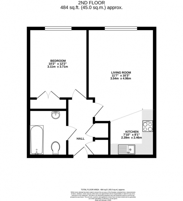 Floor Plan Image for 1 Bedroom Apartment for Sale in Redford Way, Uxbridge