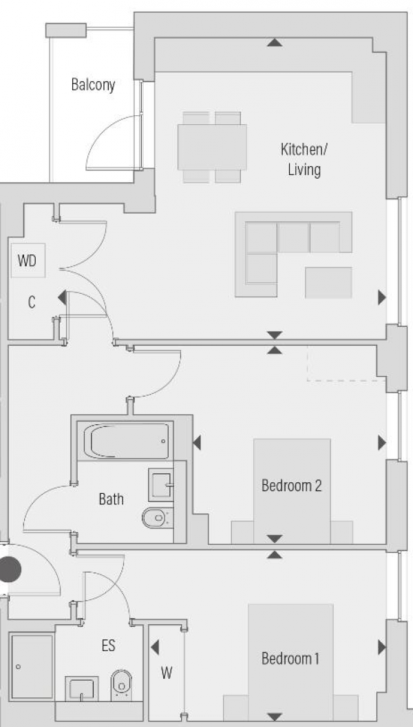 Floor Plan Image for 2 Bedroom Apartment for Sale in Randalls, Uxbridge