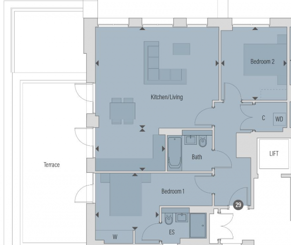 Floor Plan Image for 2 Bedroom Apartment for Sale in Vine Street, Uxbridge