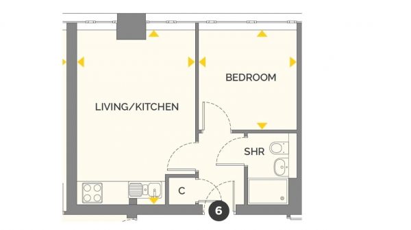 Floor Plan Image for 1 Bedroom Apartment for Sale in High Street, Uxbridge