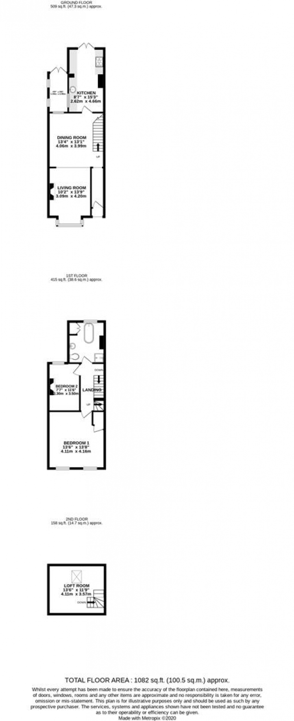 Floor Plan Image for 2 Bedroom End of Terrace House for Sale in Victoria Road, Uxbridge