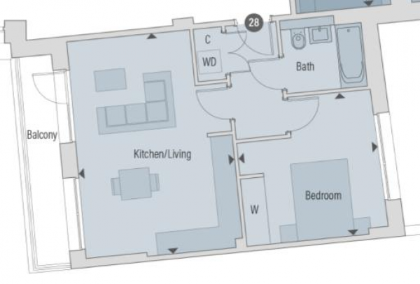 Floor Plan Image for 1 Bedroom Apartment for Sale in Randalls, Uxbridge