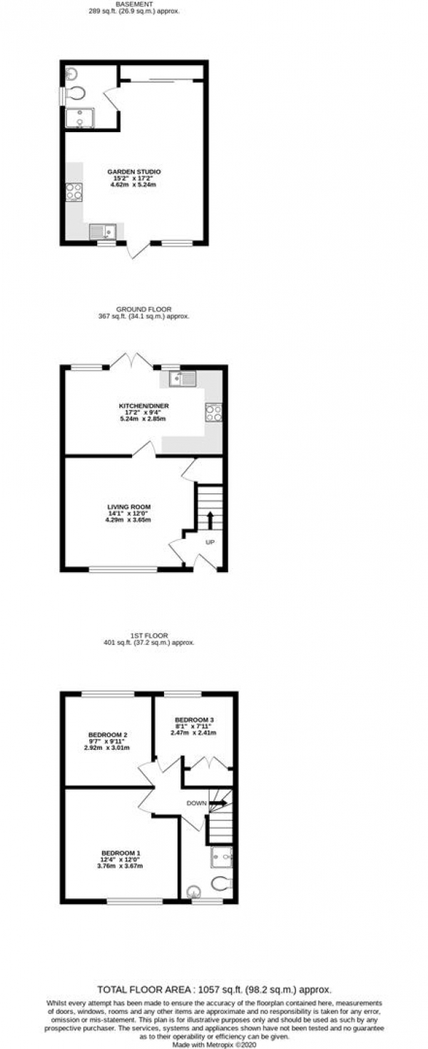 Floor Plan Image for 3 Bedroom Property for Sale in Frays Waye, Uxbridge