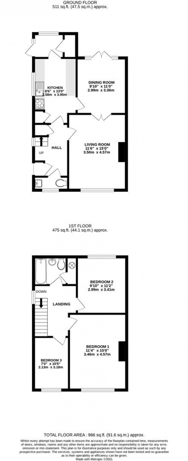 Floor Plan Image for 3 Bedroom Semi-Detached House for Sale in Cornwall Road, North Uxbridge