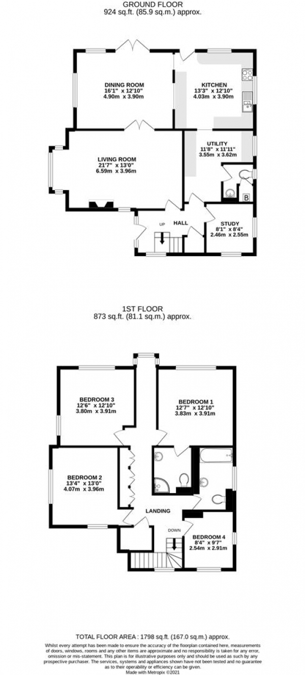 Floor Plan Image for 4 Bedroom Detached House for Sale in North Common Road, North Uxbridge