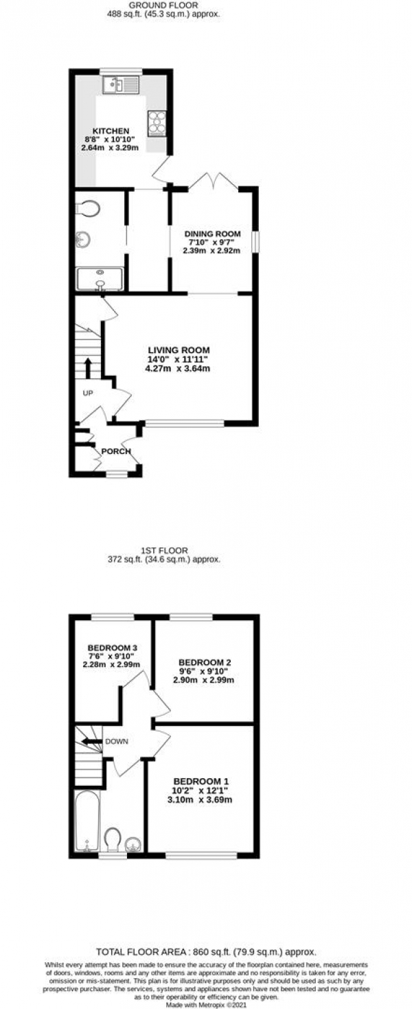 Floor Plan Image for 3 Bedroom Semi-Detached House for Sale in Dagnall Crescent, Cowley, Uxbridge