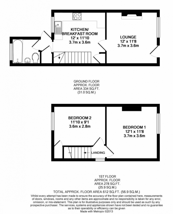 Floor Plan Image for 2 Bedroom Property for Sale in Harlington Road, Hillingdon