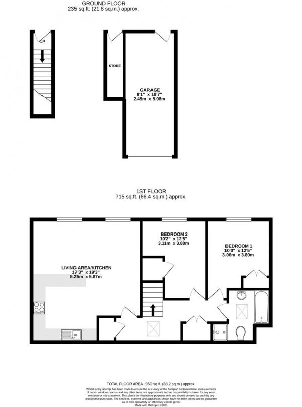 Floor Plan Image for 2 Bedroom Property for Sale in Crosby Gardens, Uxbridge