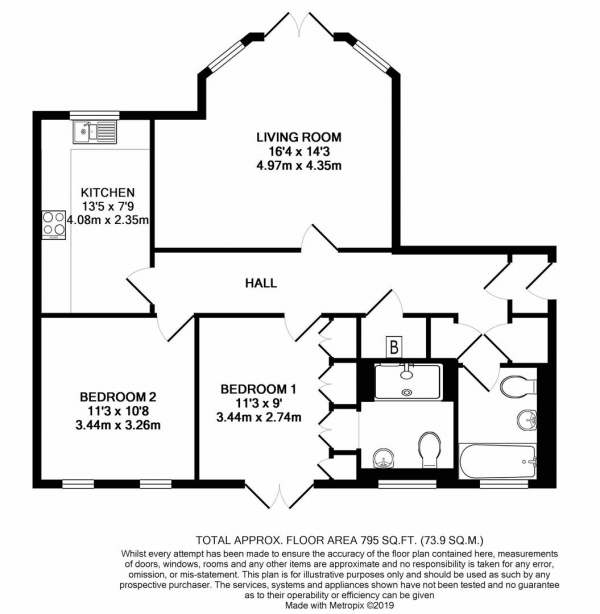 Floor Plan Image for 2 Bedroom Apartment for Sale in Rickmansworth Road, Harefield