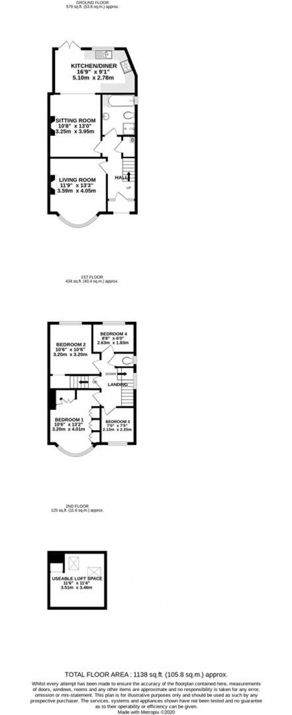 Floor Plan Image for 4 Bedroom Semi-Detached House for Sale in Cotswold Close, Uxbridge