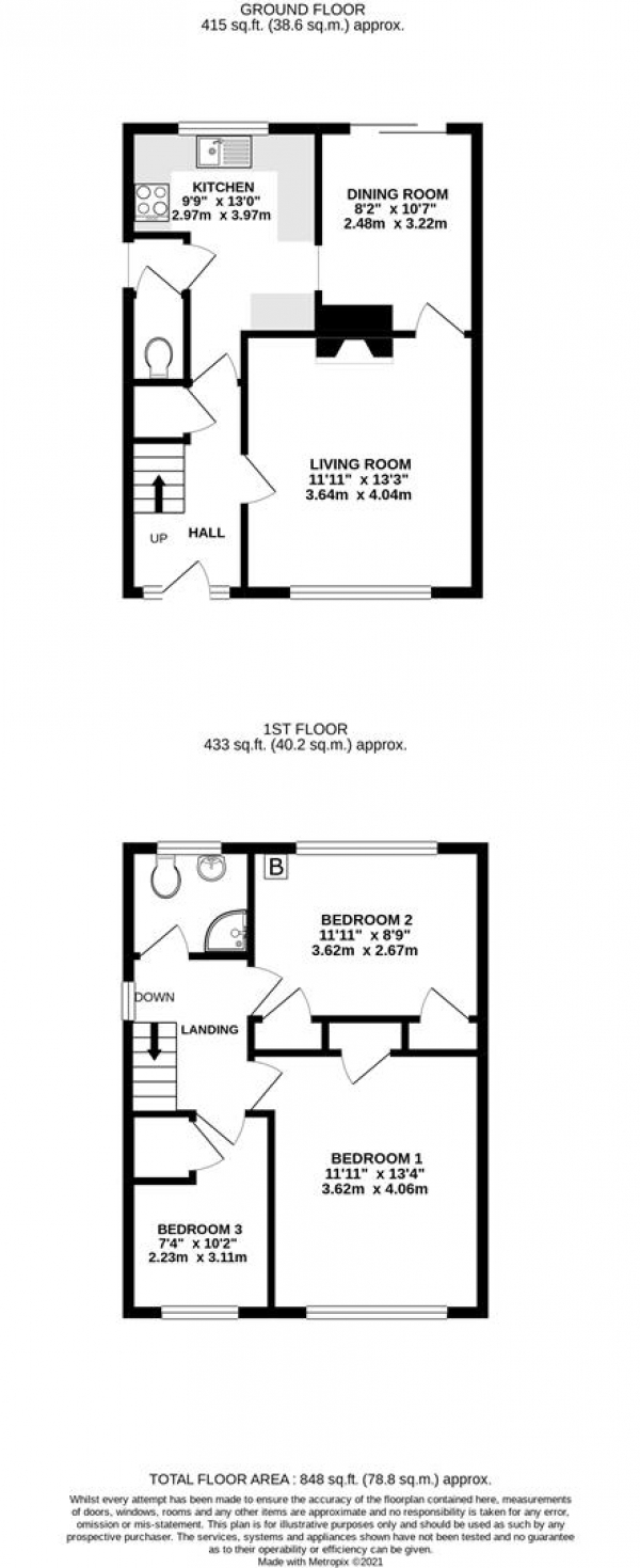 Floor Plan Image for 3 Bedroom Semi-Detached House for Sale in St. Matthew Close, Cowley, Uxbridge