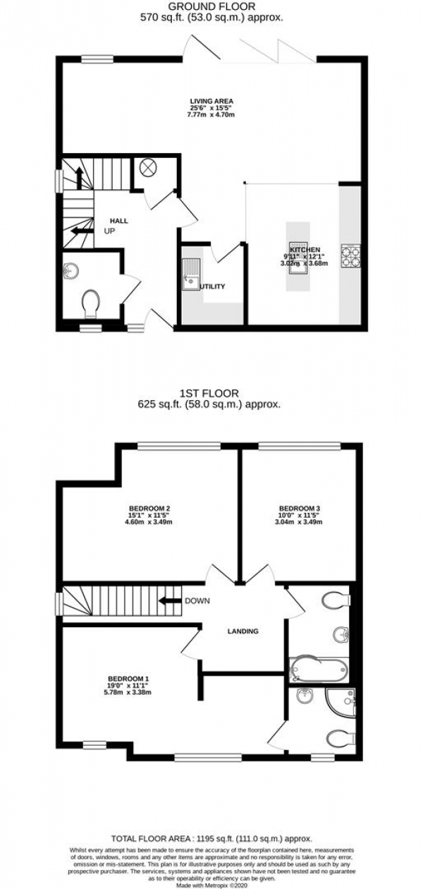 Floor Plan Image for 3 Bedroom Semi-Detached House for Sale in Southside Close, Uxbridge