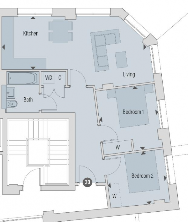 Floor Plan Image for 2 Bedroom Apartment for Sale in Randalls, Vine Street, Uxbridge