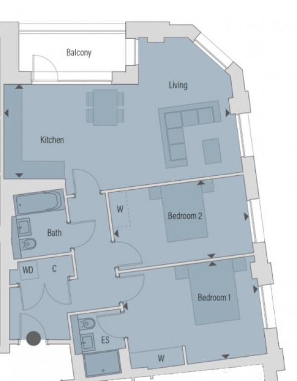 Floor Plan Image for 2 Bedroom Apartment for Sale in Vine Street, Uxbridge