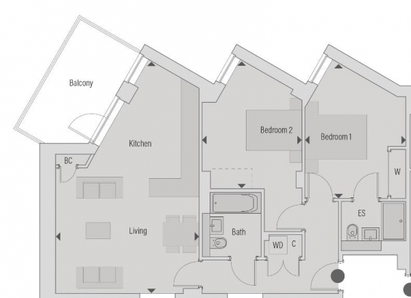 Floor Plan Image for 2 Bedroom Apartment for Sale in Randalls, Vine Street, Uxbridge