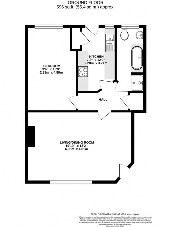 Floor Plan Image for 1 Bedroom Maisonette for Sale in Heath Court, Park Road, Uxbridge