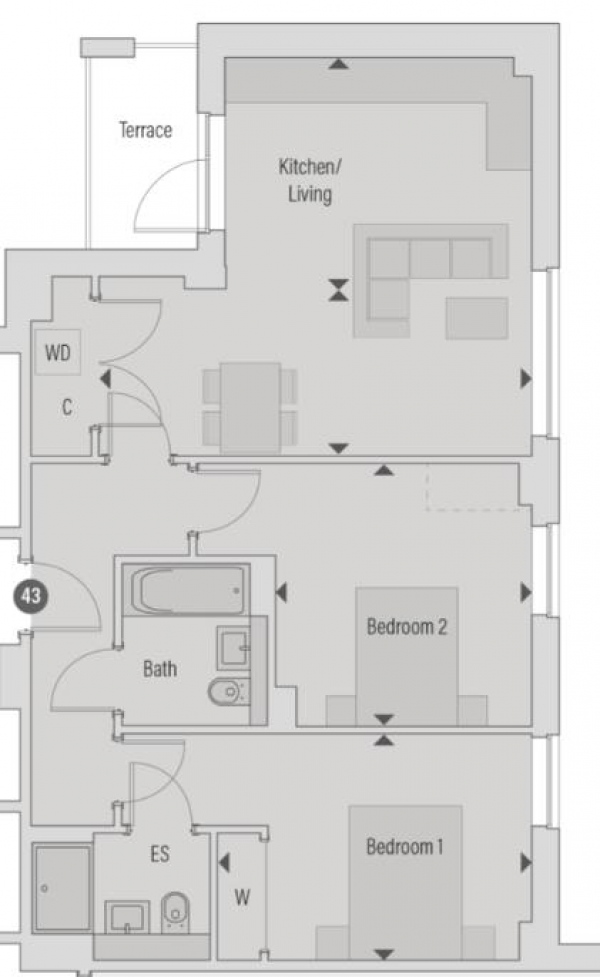 Floor Plan Image for 2 Bedroom Apartment for Sale in Randalls, Uxbridge