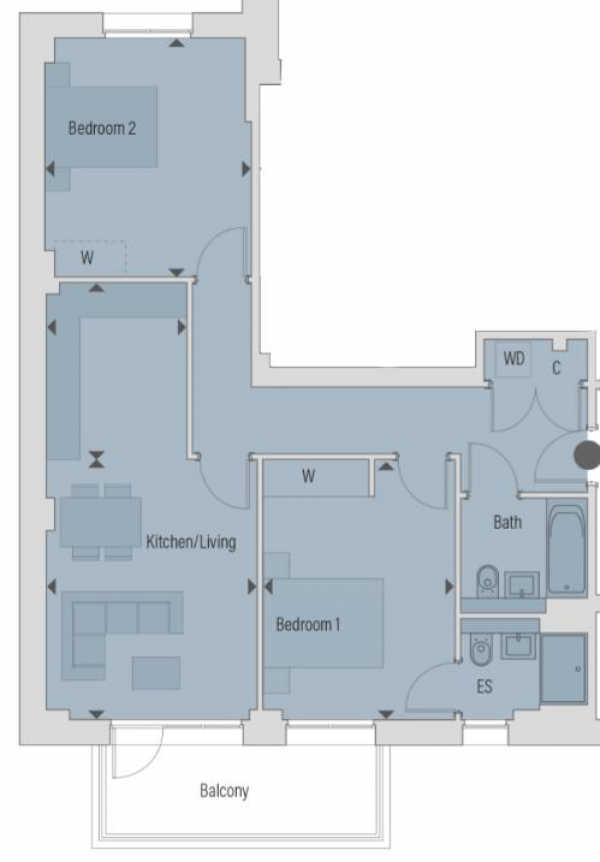 Floor Plan Image for 2 Bedroom Apartment for Sale in Randalls, Vine Street, Uxbridge