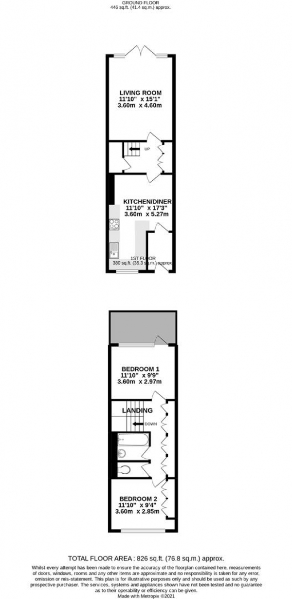 Floor Plan Image for 2 Bedroom Property for Sale in Barchester Close, Cowley, Uxbridge