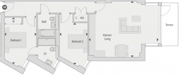 Floor Plan Image for 2 Bedroom Apartment for Sale in Randalls, Vine Street, Uxbridge