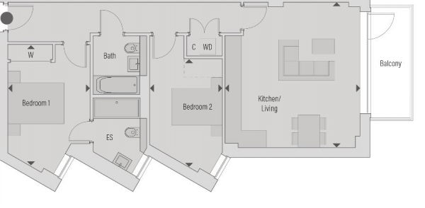 Floor Plan Image for 2 Bedroom Apartment for Sale in Randalls, Vine Street, Uxbridge