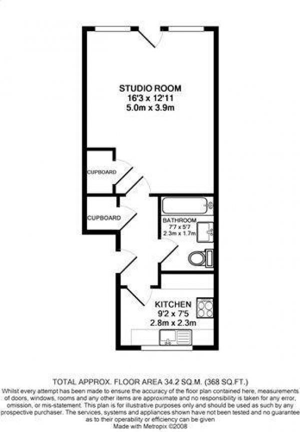 Floor Plan Image for Studio for Sale in Whitehall Road, Uxbridge