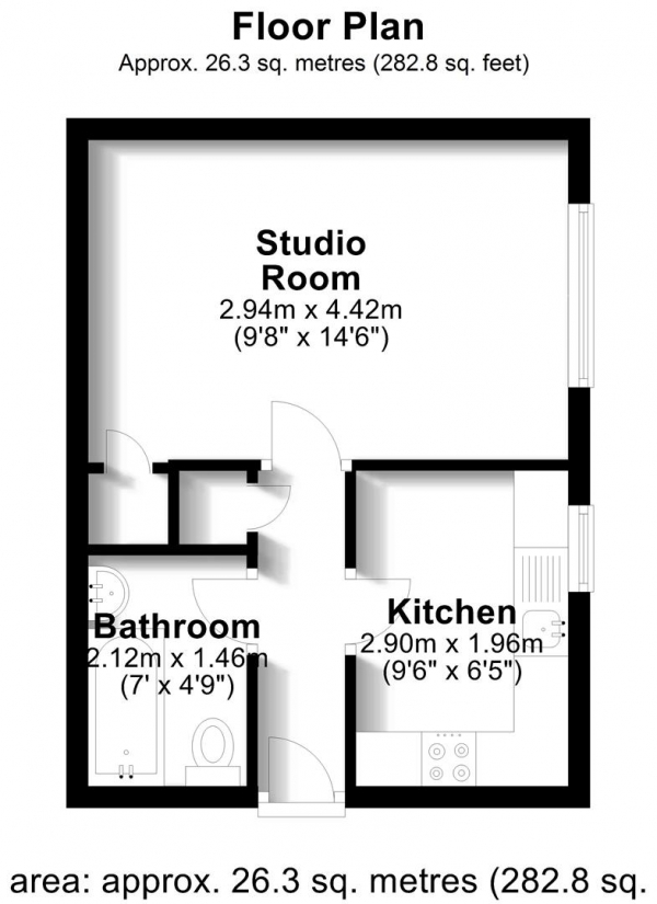 Floor Plan Image for Studio for Sale in Newcourt, Cowley