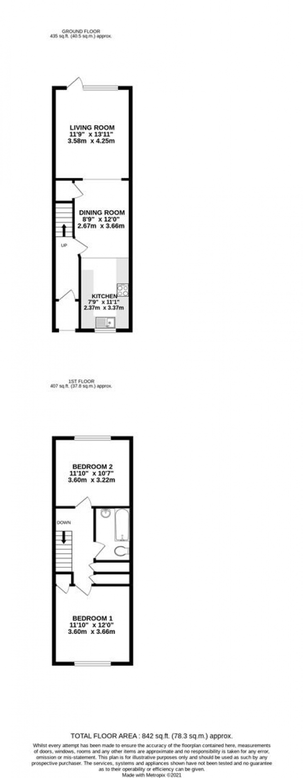 Floor Plan Image for 2 Bedroom Property for Sale in Whitehall Road, Uxbridge