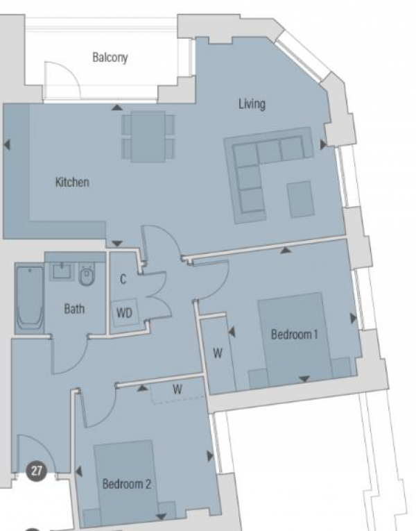 Floor Plan Image for 2 Bedroom Apartment for Sale in Vine Street, Uxbridge