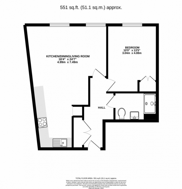 Floor Plan Image for 1 Bedroom Apartment for Sale in Vine Street, Uxbridge