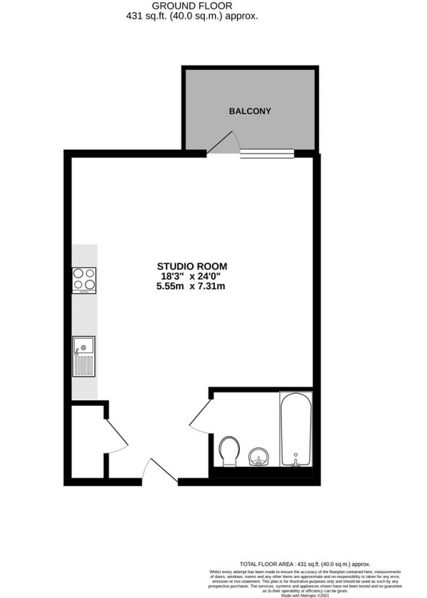 Floor Plan Image for Apartment for Sale in Harefield Road, Uxbridge