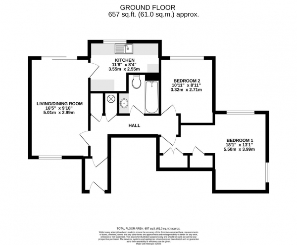 Floor Plan Image for 2 Bedroom Apartment for Sale in St. Johns Close, Uxbridge