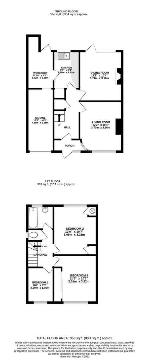 Floor Plan Image for 3 Bedroom Property for Sale in Windsor Avenue, Hillingdon