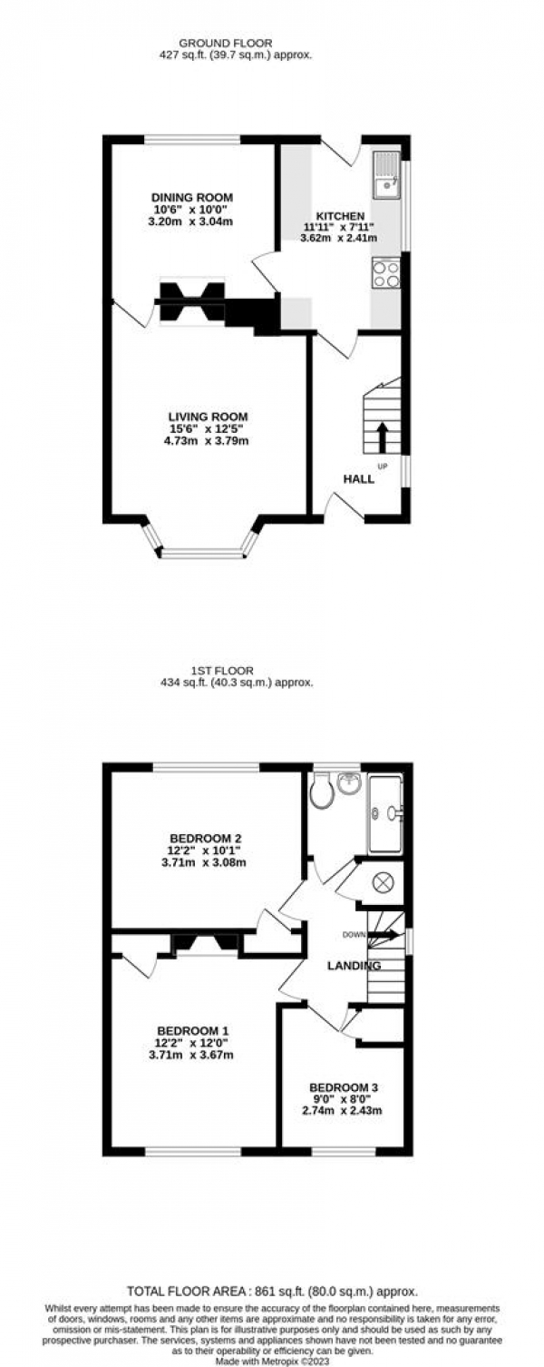 Floor Plan Image for 3 Bedroom Semi-Detached House for Sale in Chestnut Close, Hayes