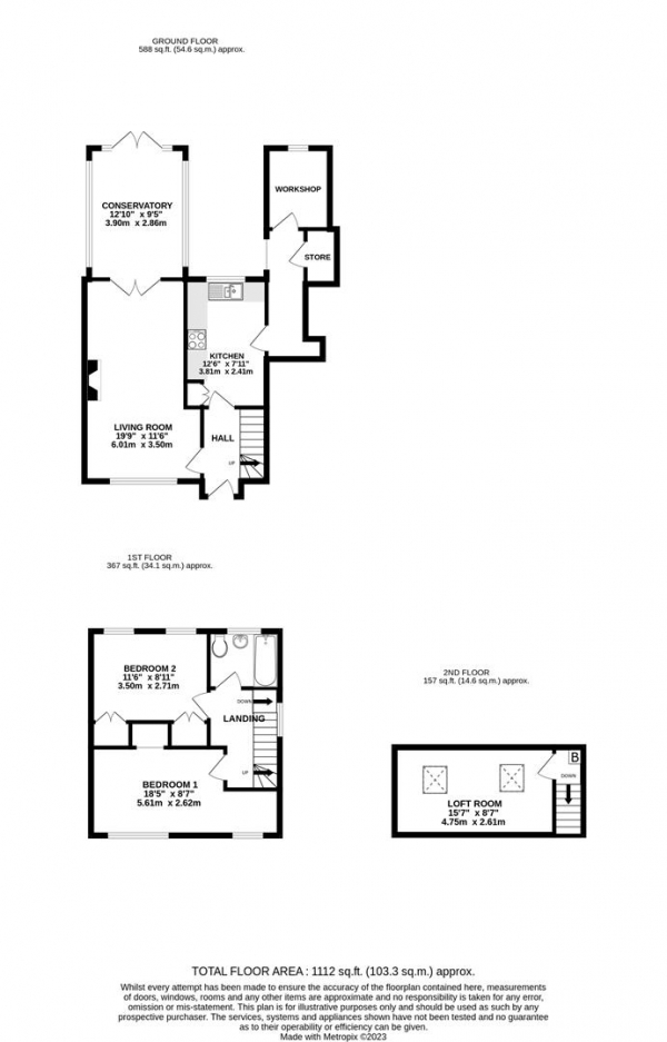 Floor Plan Image for 2 Bedroom Semi-Detached House for Sale in Worcester Road, Cowley, Uxbridge