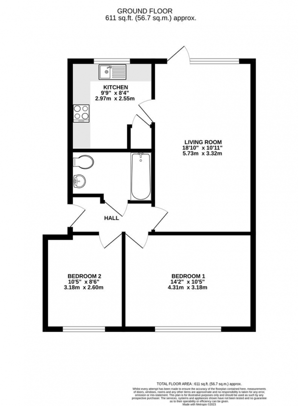 Floor Plan Image for 2 Bedroom Apartment for Sale in Blackmore Way, North Uxbridge