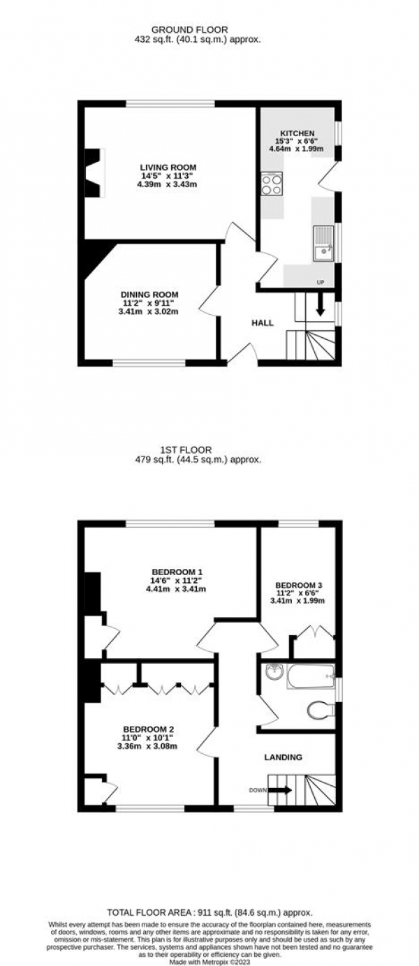 Floor Plan Image for 3 Bedroom Semi-Detached House for Sale in Manor Waye, Uxbridge