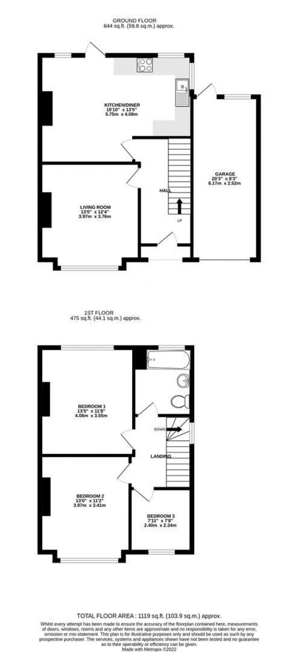 Floor Plan Image for 3 Bedroom Semi-Detached House for Sale in Montague Road, Uxbridge