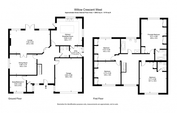 Floor Plan Image for 5 Bedroom Detached House for Sale in Willow Crescent West, Denham