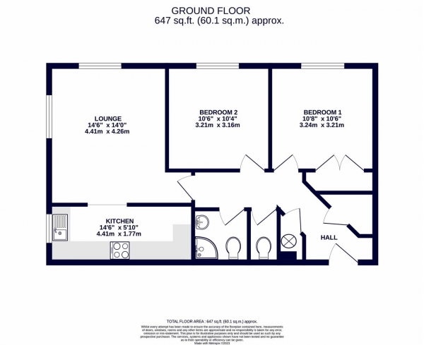 Floor Plan Image for 2 Bedroom Apartment for Sale in Millennium Close, Uxbridge