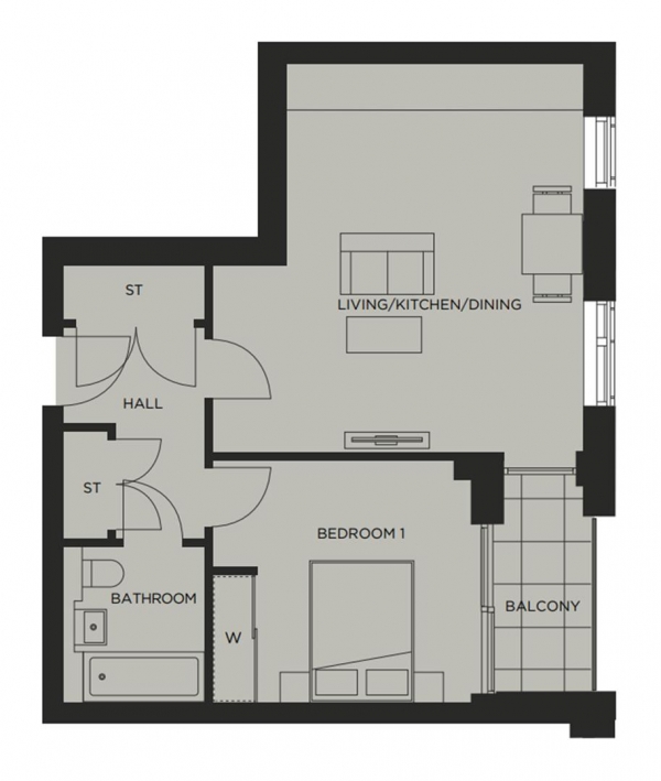 Floor Plan Image for 1 Bedroom Apartment for Sale in Colindale Gardens, London