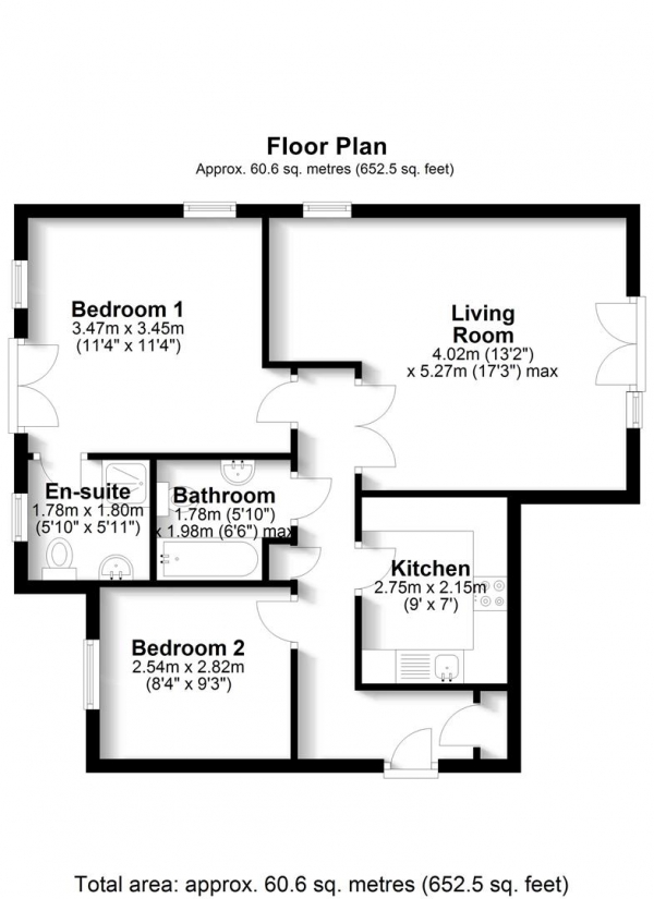 Floor Plan Image for 2 Bedroom Apartment for Sale in Uxbridge Road, Hayes