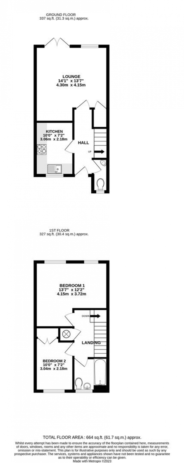 Floor Plan for 2 Bedroom Property for Sale in Pages Lane, Uxbridge, UB8, 1XT - Guide Price &pound430,000