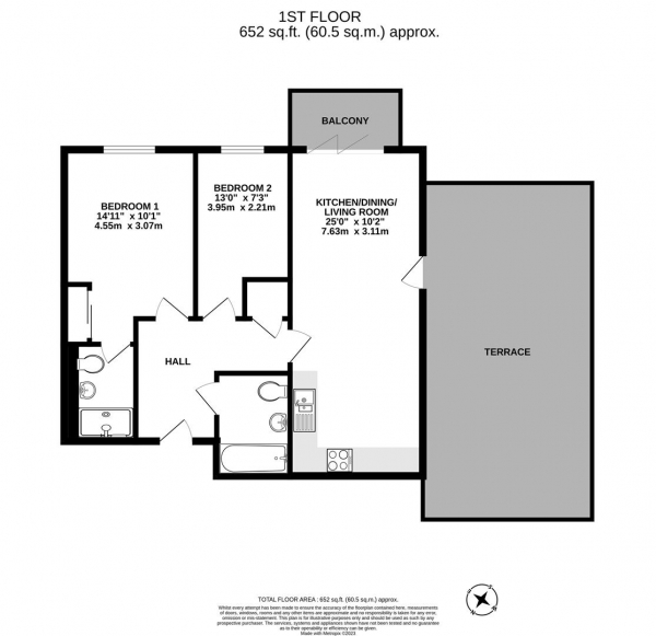 Floor Plan Image for 2 Bedroom Apartment for Sale in Kings Mill Way, Denham