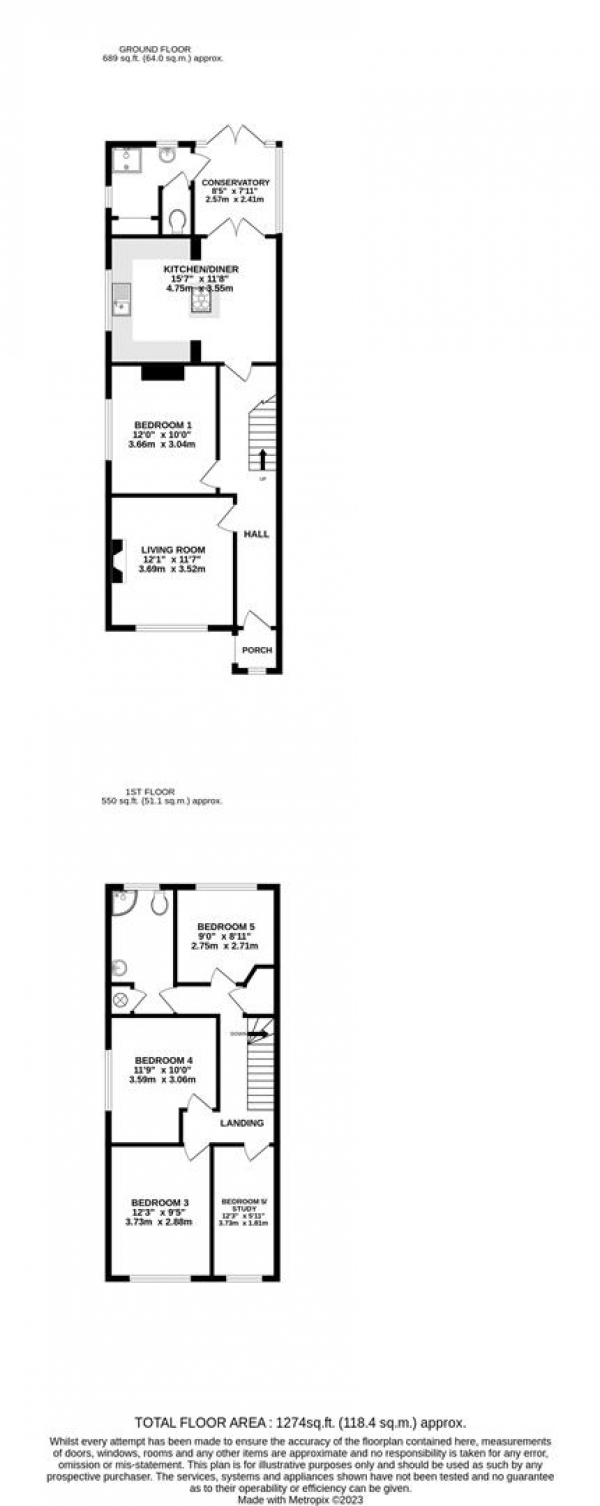 Floor Plan Image for 4 Bedroom Semi-Detached House for Sale in Chiltern View Road, Uxbridge