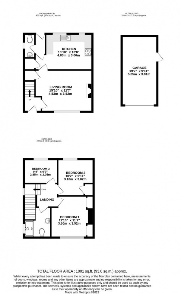 Floor Plan Image for 3 Bedroom Semi-Detached House for Sale in Priory Avenue, Harefield