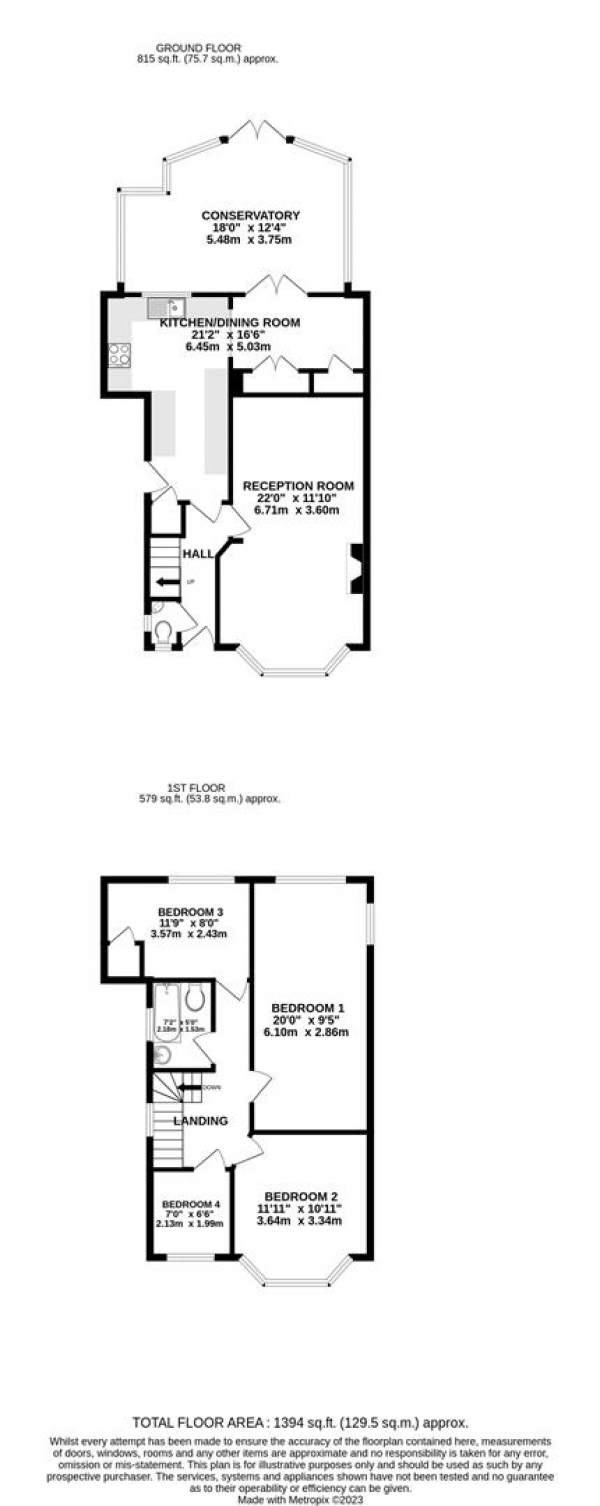 Floor Plan Image for 4 Bedroom Detached House for Sale in Southfield Close, Hillingdon