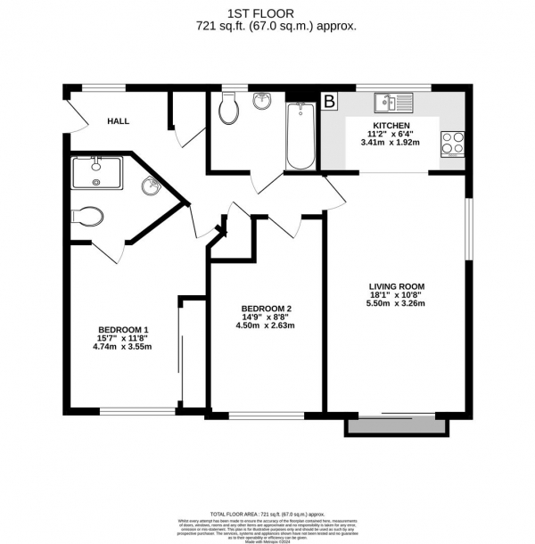 Floor Plan Image for 2 Bedroom Apartment for Sale in Pield Heath Road, Hillingdon