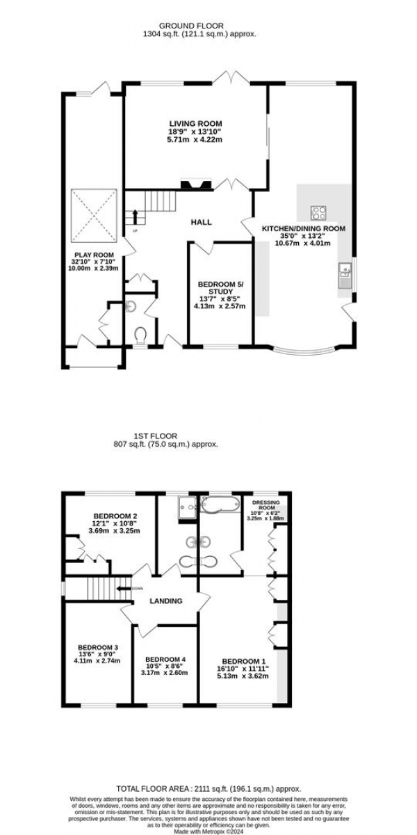 Floor Plan Image for 4 Bedroom Detached House for Sale in Willow Crescent West, Denham